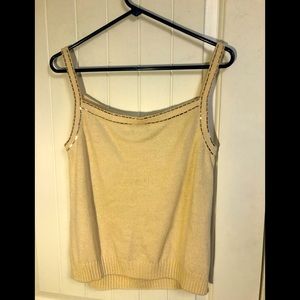 St. John knit tank with gold trim